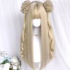 Lolita Long Straight Flower Ball Wig With Neat Bangs - Modakawa modakawa