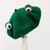 Funny Frog Handmade Wool Felt Green Hat - Modakawa Modakawa