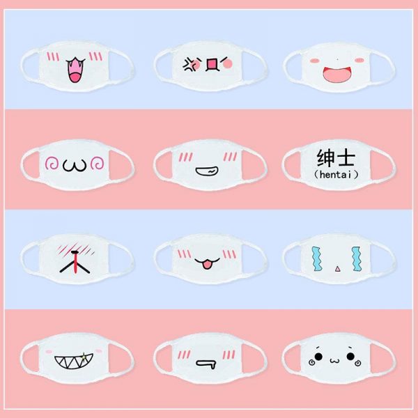 Anime Emoji Print Mask 20 Pieces Set - Modakawa Modakawa