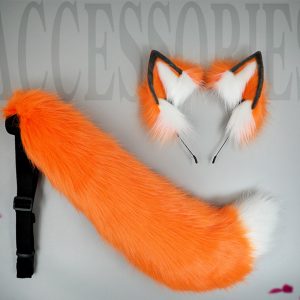 Two Pieces Fox Ears Tail Headband Cosplay Costume Accessory - Modakawa modakawa