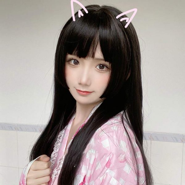 Princess Cut Wig Long Straight With Air Bangs - Modakawa Modakawa