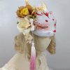 Fox Print 3D Flower Tassel Vintage Mask - Modakawa modakawa