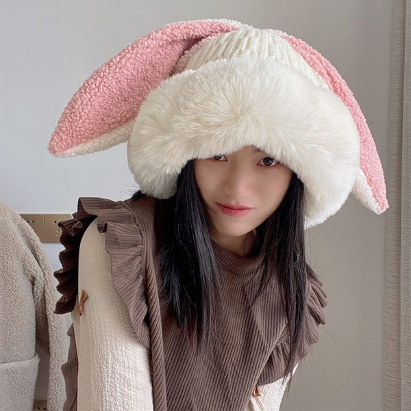 Cartoon Bunny Ears Fleece Hat - Modakawa Modakawa