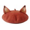 Light Brown Little Fox Beret Hat - Modakawa Modakawa
