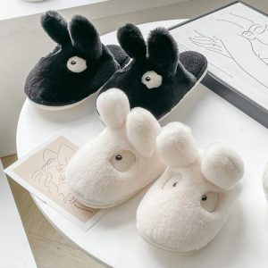 Lovely Bunny Ears Plush Slippers - Modakawa Modakawa