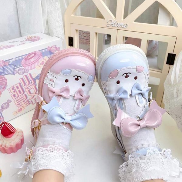 Round Toe Bunny Lolita Mary Janes Shoes - Modakawa modakawa