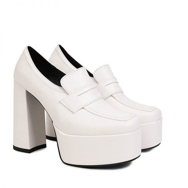 Sqaure Toe Chunk High Heel Mary Janes Shoes - Modakawa modakawa