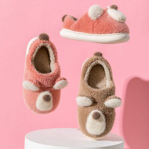 Lovely Dog Ears Plush Slippers - Modakawa Modakawa