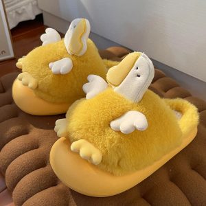 Lovely Cartoon Duck Plush Slippers - Modakawa Modakawa