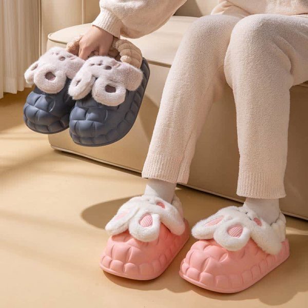 Lovely Cartoon Bunny Detachable Plush Slippers - Modakawa Modakawa