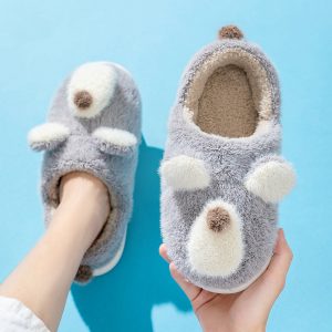 Lovely Dog Ears Plush Slippers - Modakawa Modakawa