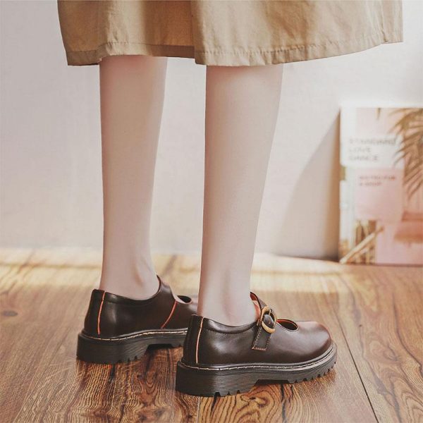 Strap Buckle Platform Round Toe Lolita Mary Janes Shoes - Modakawa Modakawa