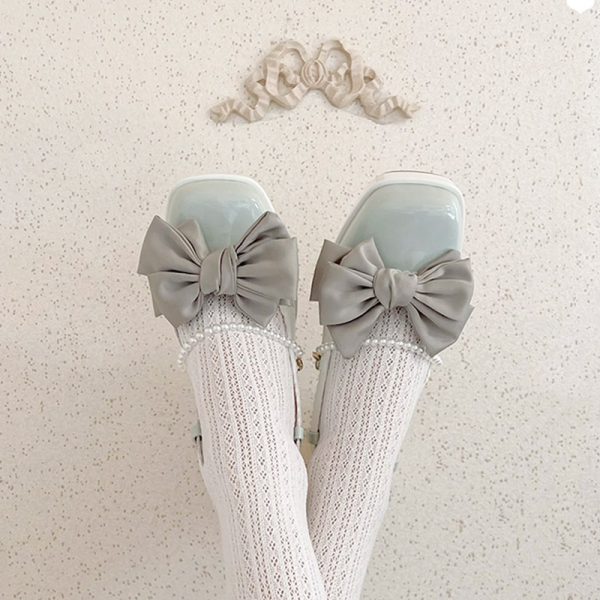 Bow Knot Mary Janes Lolita High-heeled Sandals - Modakawa Modakawa