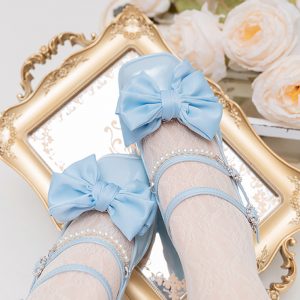 Bow Knot Mary Janes Lolita High-heeled Shoes - Modakawa Modakawa