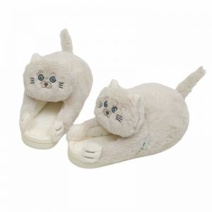 Lovely Cartoon Kitty Plush Slippers - Modakawa Modakawa