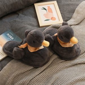 Cute Cartoon Scarf Duck Plush Slippers - Modakawa Modakawa