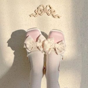 Bow Knot Mary Janes Lolita High-heeled Sandals - Modakawa Modakawa