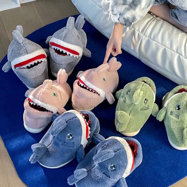 Cute Cartoon Shark Plush Slippers - Modakawa Modakawa