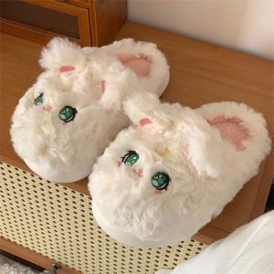 Cute Cartoon Moon Kitty Plush Slippers - Modakawa Modakawa