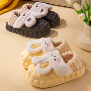 Lovely Cartoon Bunny Detachable Plush Slippers - Modakawa Modakawa