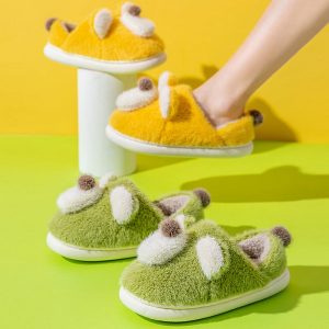 Lovely Dog Ears Plush Slippers - Modakawa Modakawa