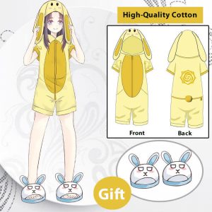 Cute Cartoon One-Piece Jumpsuit Pajamas With Slippers - Modakawa Modakawa