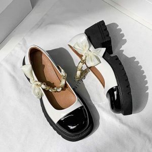 Sweet Lolita Bow Knot Platform Mary Janes Shoes - Modakawa Modakawa