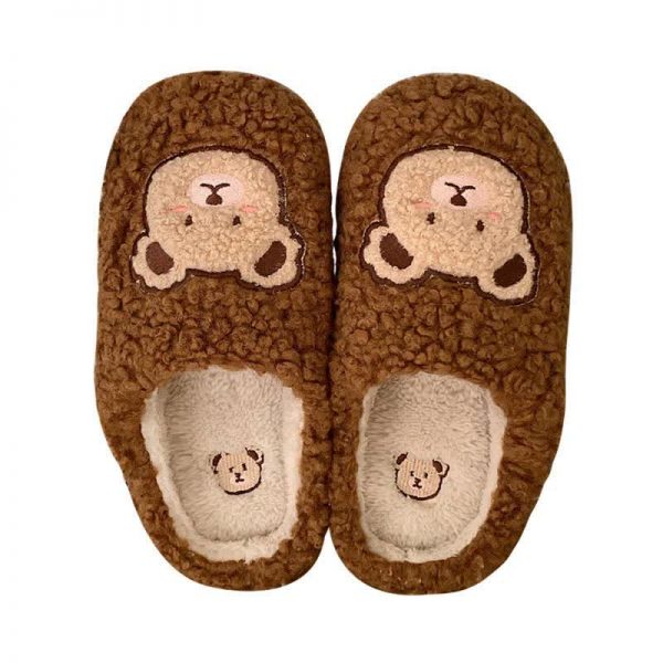 Cute Cartoon Bear Plush Slippers - Modakawa Modakawa